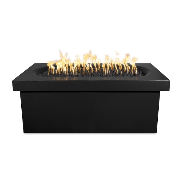 The Outdoor Plus 60 Rectangular Ramona Fire Table, GFRC Concrete, Black, Low Voltage Electronic Ignition, Liquid Propane OPT-RMNRT60E12V-BLK-LP - main
